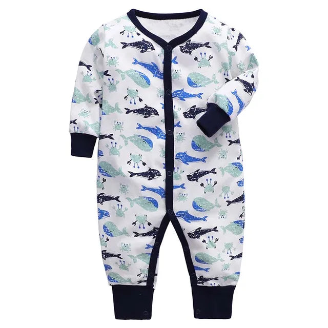 Newborn Footed Pajamas Zipper Romper Long Sleeve Jumpsuit
