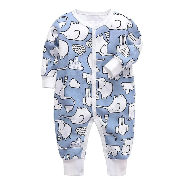 Newborn Footed Pajamas Zipper Romper Long Sleeve Jumpsuit