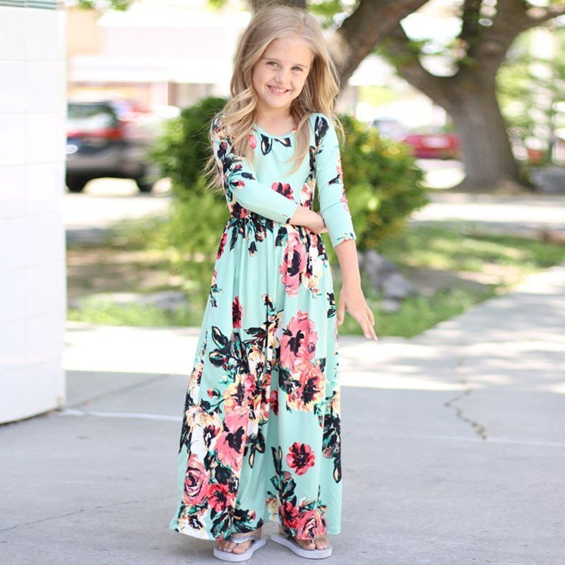 Girl's Printed Long Skirt