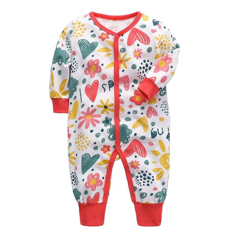 Newborn Footed Pajamas Zipper Romper Long Sleeve Jumpsuit
