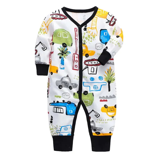 Newborn Footed Pajamas Zipper Romper Long Sleeve Jumpsuit