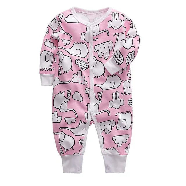 Newborn Footed Pajamas Zipper Romper Long Sleeve Jumpsuit