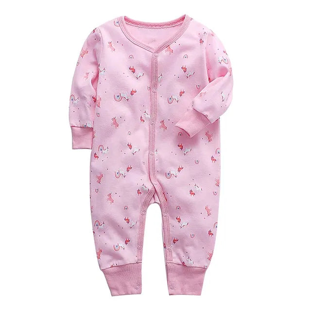 Newborn Footed Pajamas Zipper Romper Long Sleeve Jumpsuit