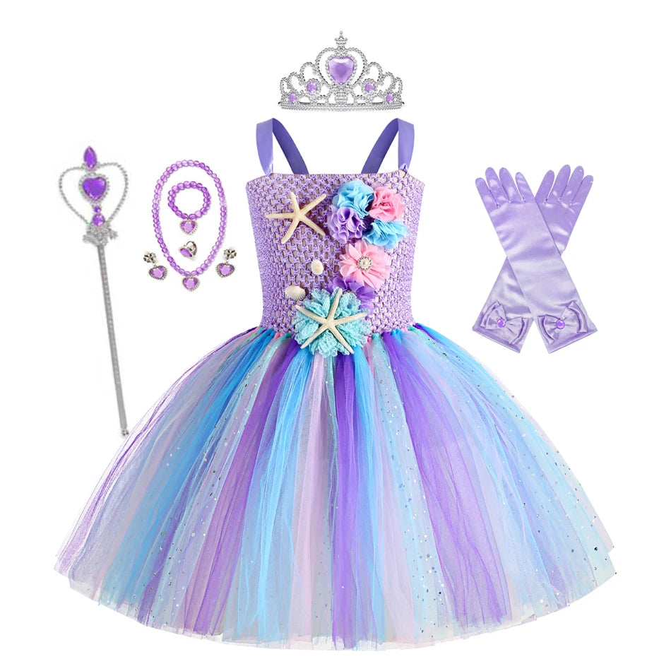Girls Mermaid Tutu Dress Under the Sea Theme Birthday Party