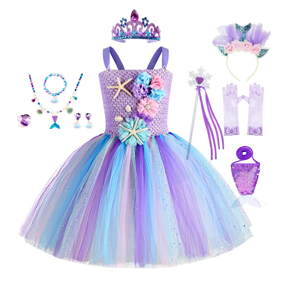 Girls Mermaid Tutu Dress Under the Sea Theme Birthday Party