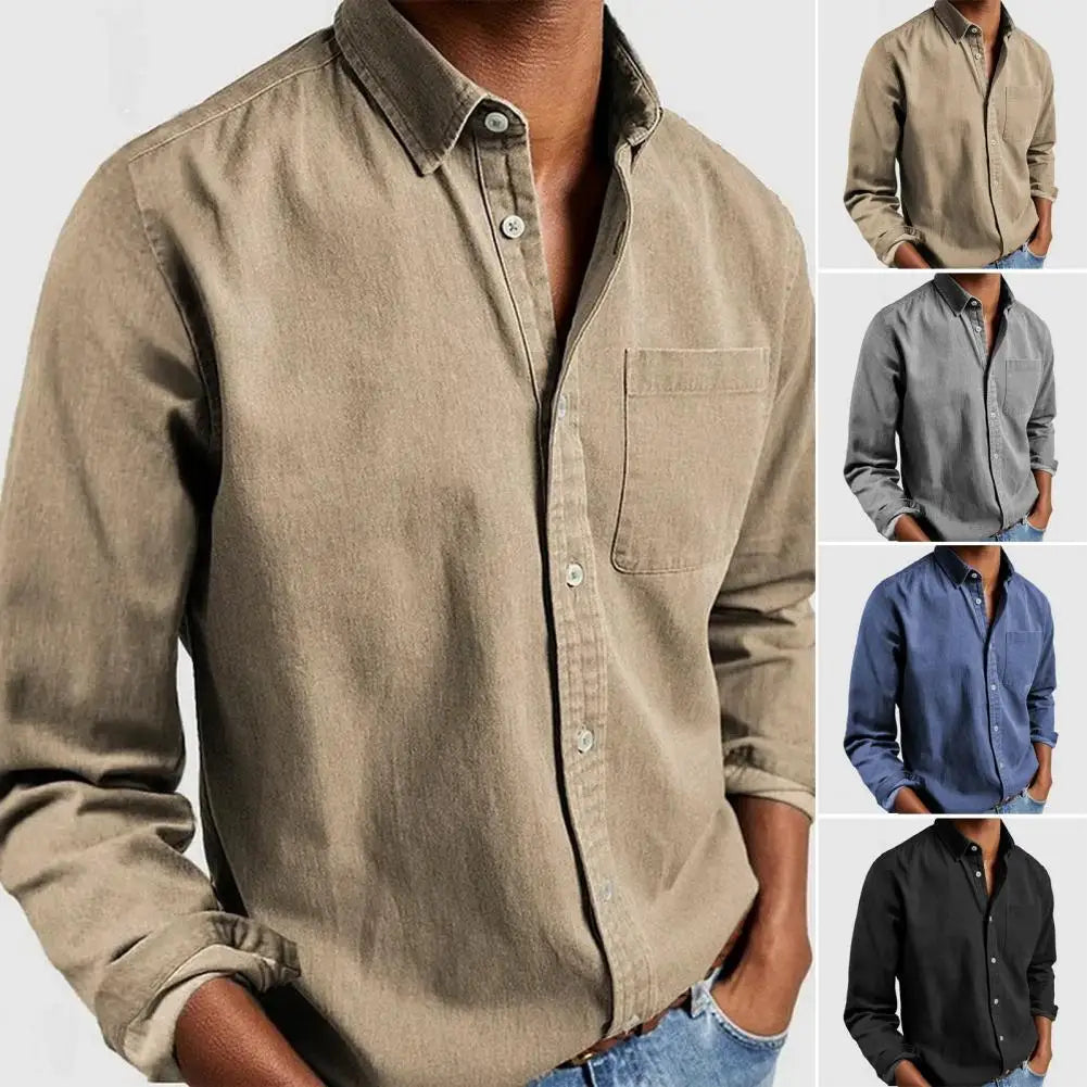 Retro Mid-length Shirt for Men