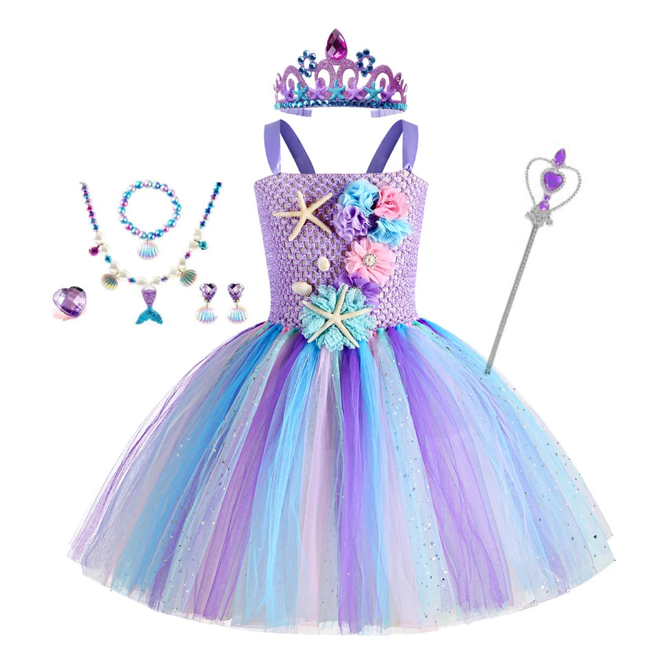 Girls Mermaid Tutu Dress Under the Sea Theme Birthday Party