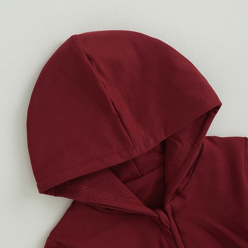 Toddler Zipper Jacket Solid Color Hoodie for Infant Baby
