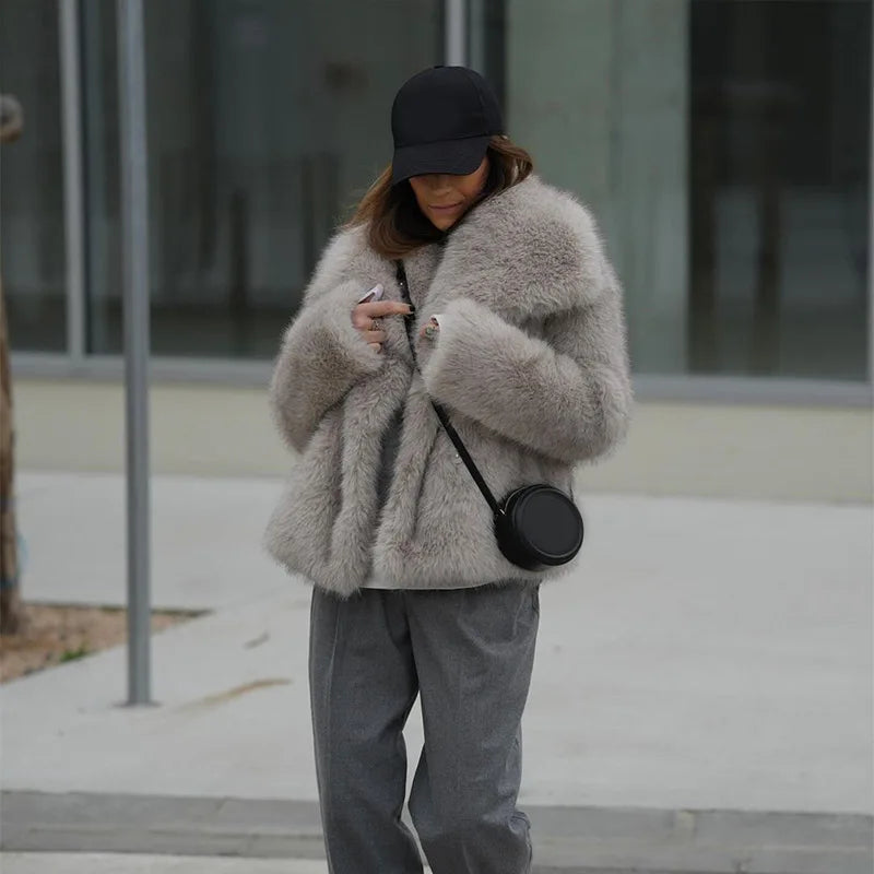 Faux Fur Pocket Jacket for women