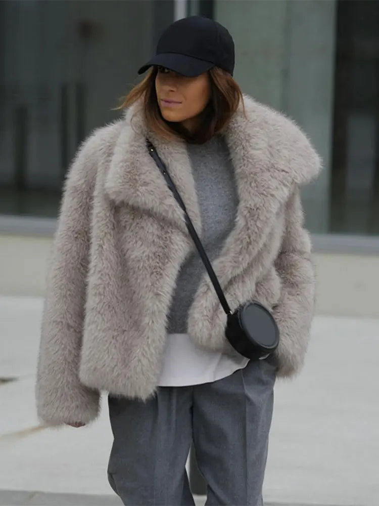 Faux Fur Pocket Jacket for women