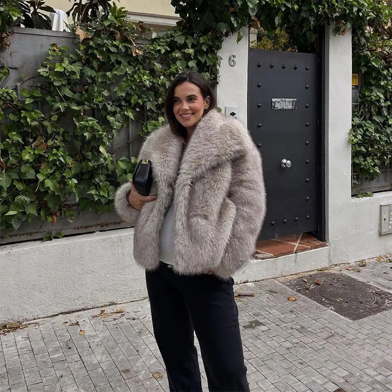 Faux Fur Pocket Jacket for women