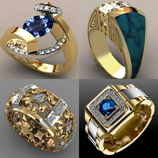 Blue White Zirconia Stone Ring