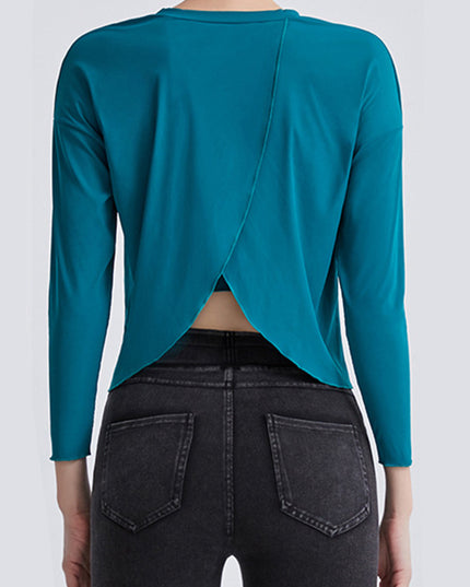 Round Neck Dropped Shoulder Active T-Shirt