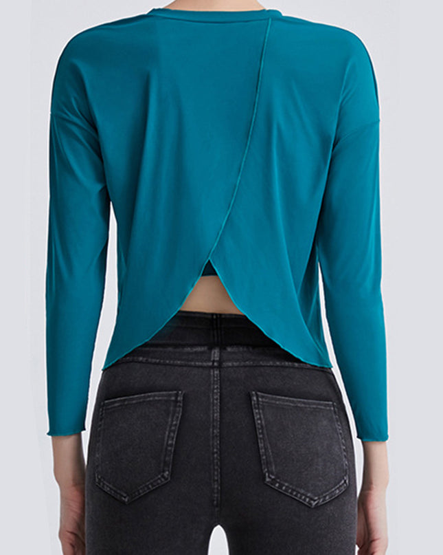 Round Neck Dropped Shoulder Active T-Shirt