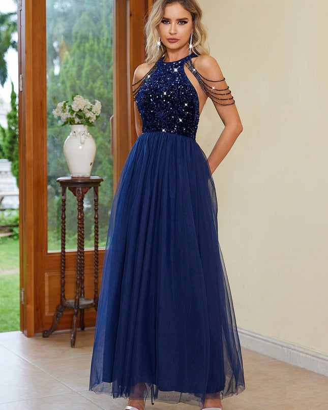 Backless Halter Neck Dress