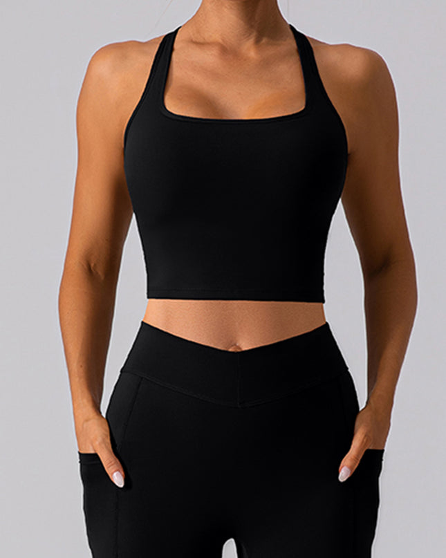 Square Neck Racerback Cropped Tank