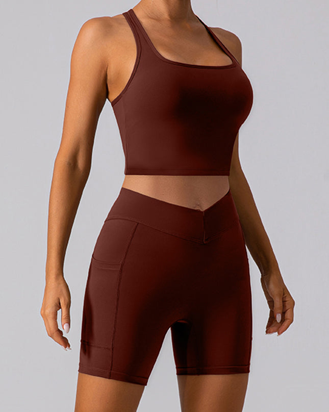 Square Neck Racerback Cropped Tank