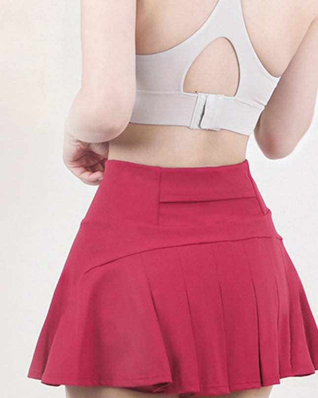 High Waist Pleated Active Skirt