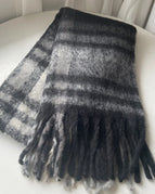 Black/White/Gray plaid / One Size