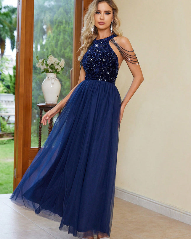 Backless Halter Neck Dress