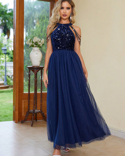 Backless Halter Neck Dress