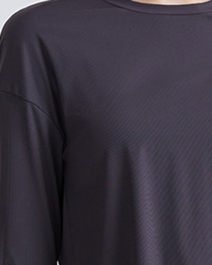 Round Neck Dropped Shoulder Active T-Shirt