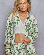 IVORY/GREEN FLORAL / S
