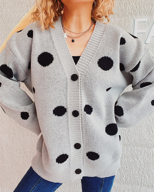 Polka Dot Button Up Cardigan