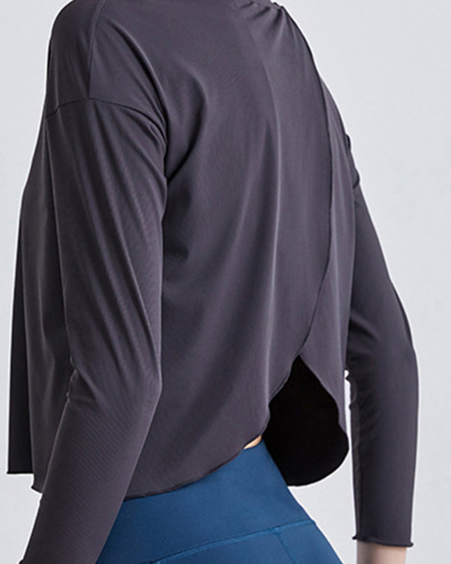 Round Neck Dropped Shoulder Active T-Shirt