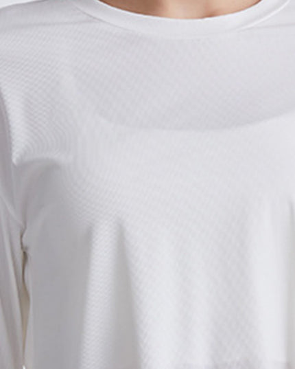 Round Neck Dropped Shoulder Active T-Shirt