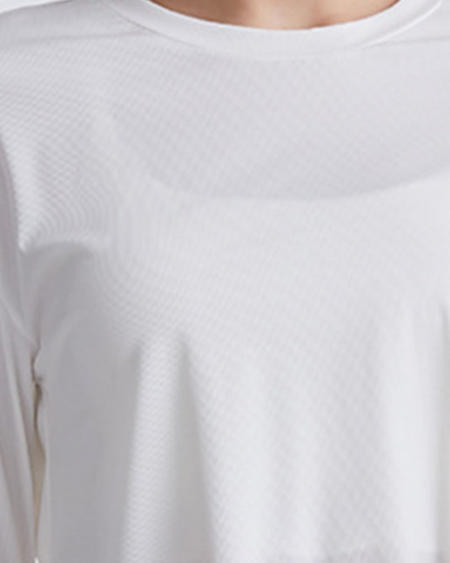 Round Neck Dropped Shoulder Active T-Shirt