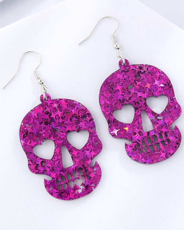Acrylic Skull Drop Earrings