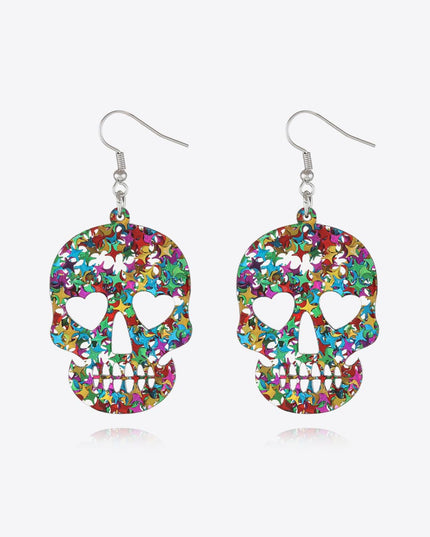 Acrylic Skull Drop Earrings