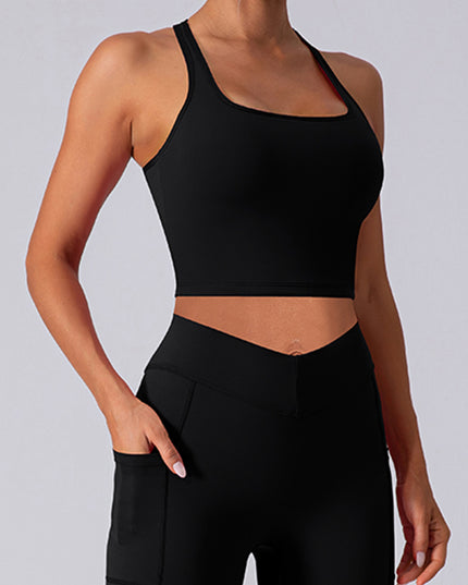 Square Neck Racerback Cropped Tank