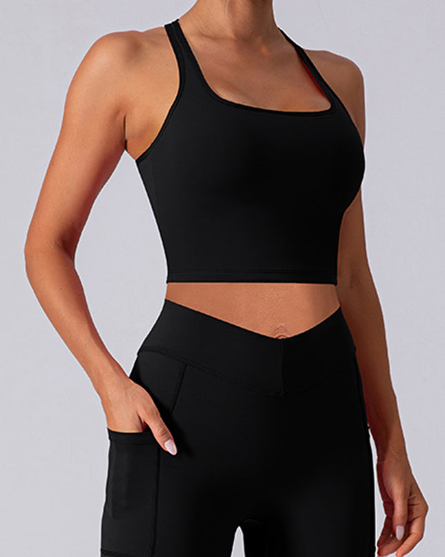 Square Neck Racerback Cropped Tank