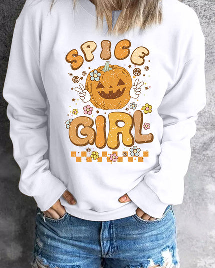 Round Neck Long Sleeve SPICE GIRL Graphic Sweatshirt