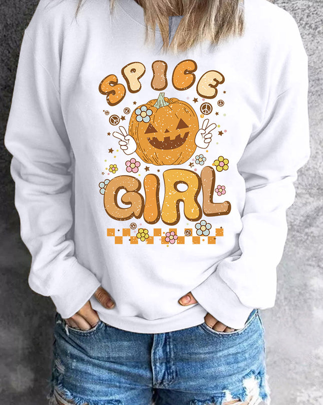 Round Neck Long Sleeve SPICE GIRL Graphic Sweatshirt