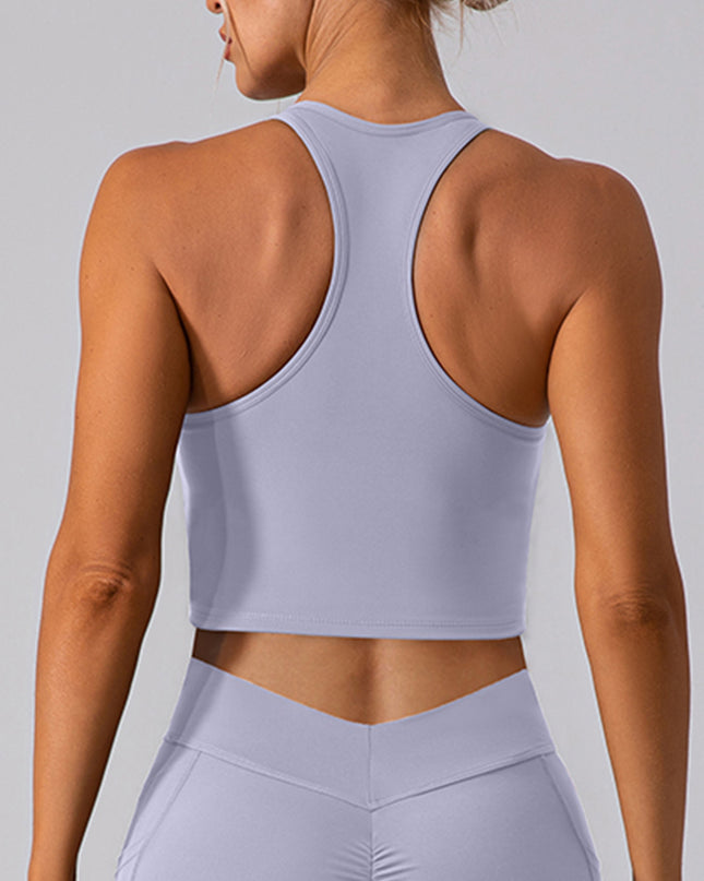 Square Neck Racerback Cropped Tank