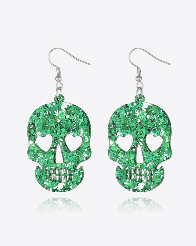 Acrylic Skull Drop Earrings