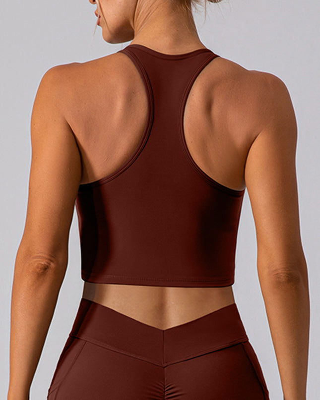 Square Neck Racerback Cropped Tank