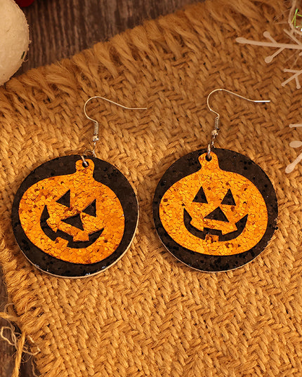 PU Leather Pumpkin Earrings
