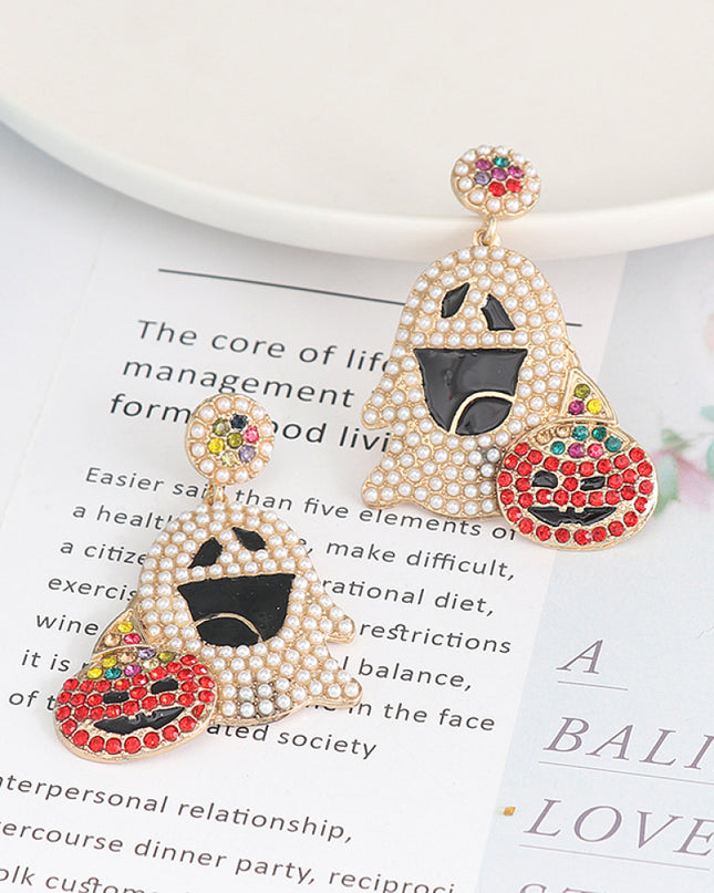 Ghost Rhinestone Alloy Earrings