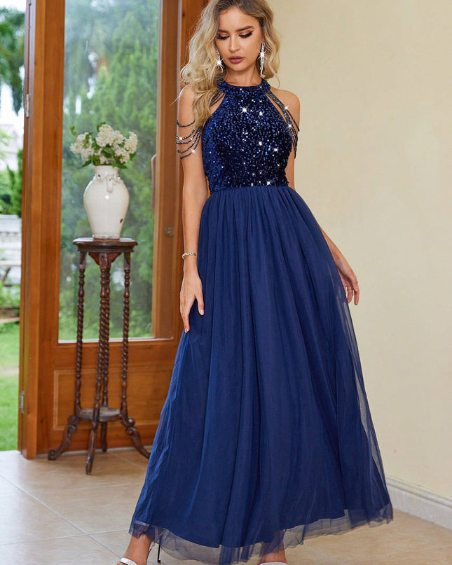 Backless Halter Neck Dress