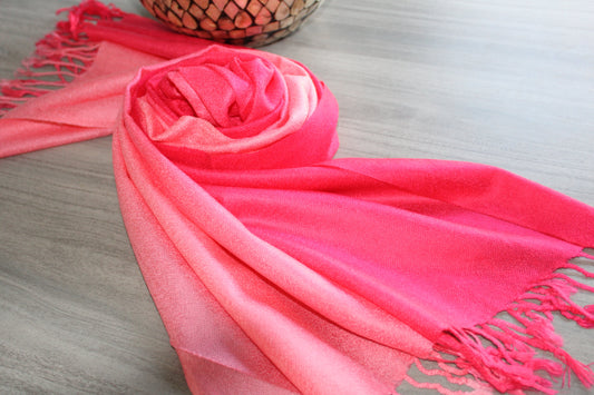 Pink Gradient Pashmina Scarf/Shawl