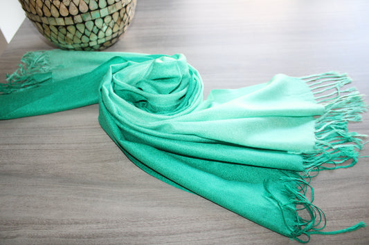 Green Gradient Pashmina Scarf/Shawl
