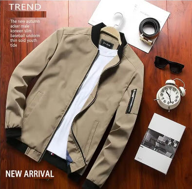 Autumn Spring New Men's Bomber Zipper Jacket