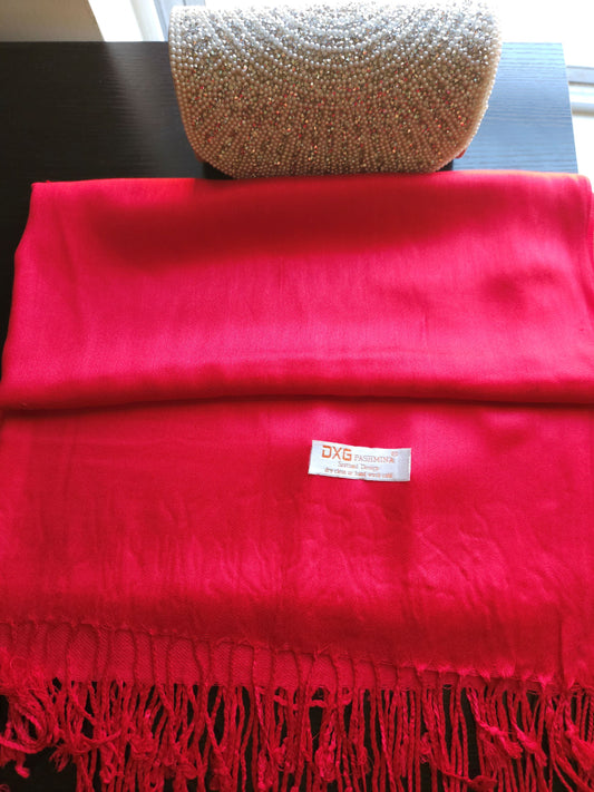 Red Solid Pashmina Scarf/Shawl