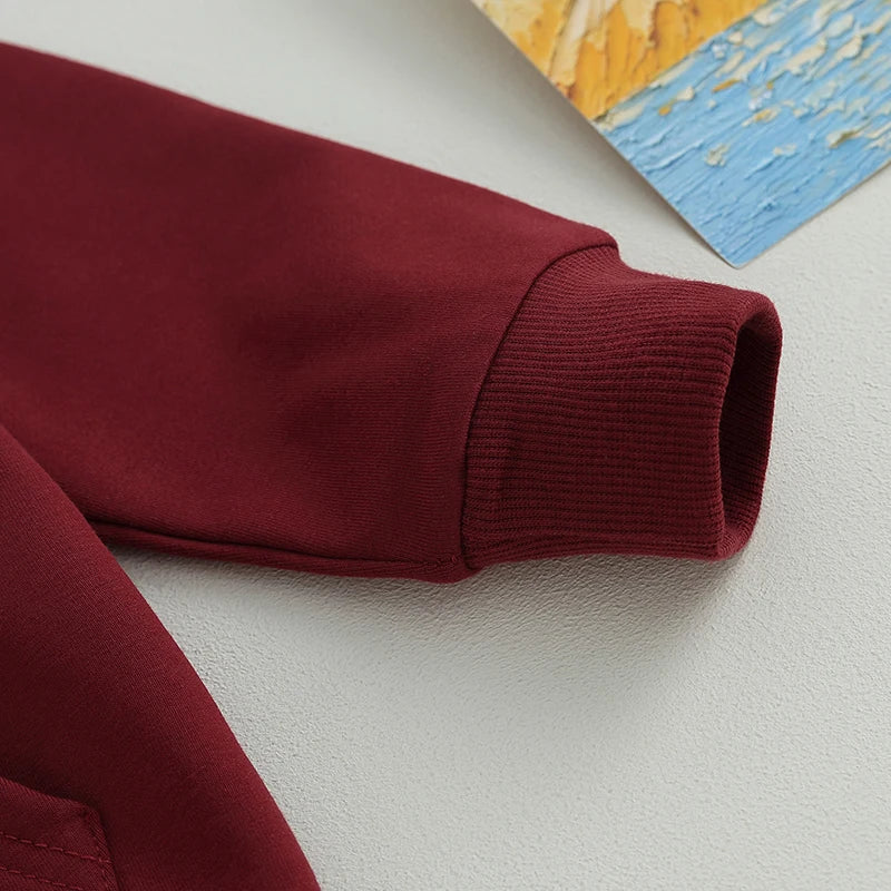 Toddler Zipper Jacket Solid Color Hoodie for Infant Baby