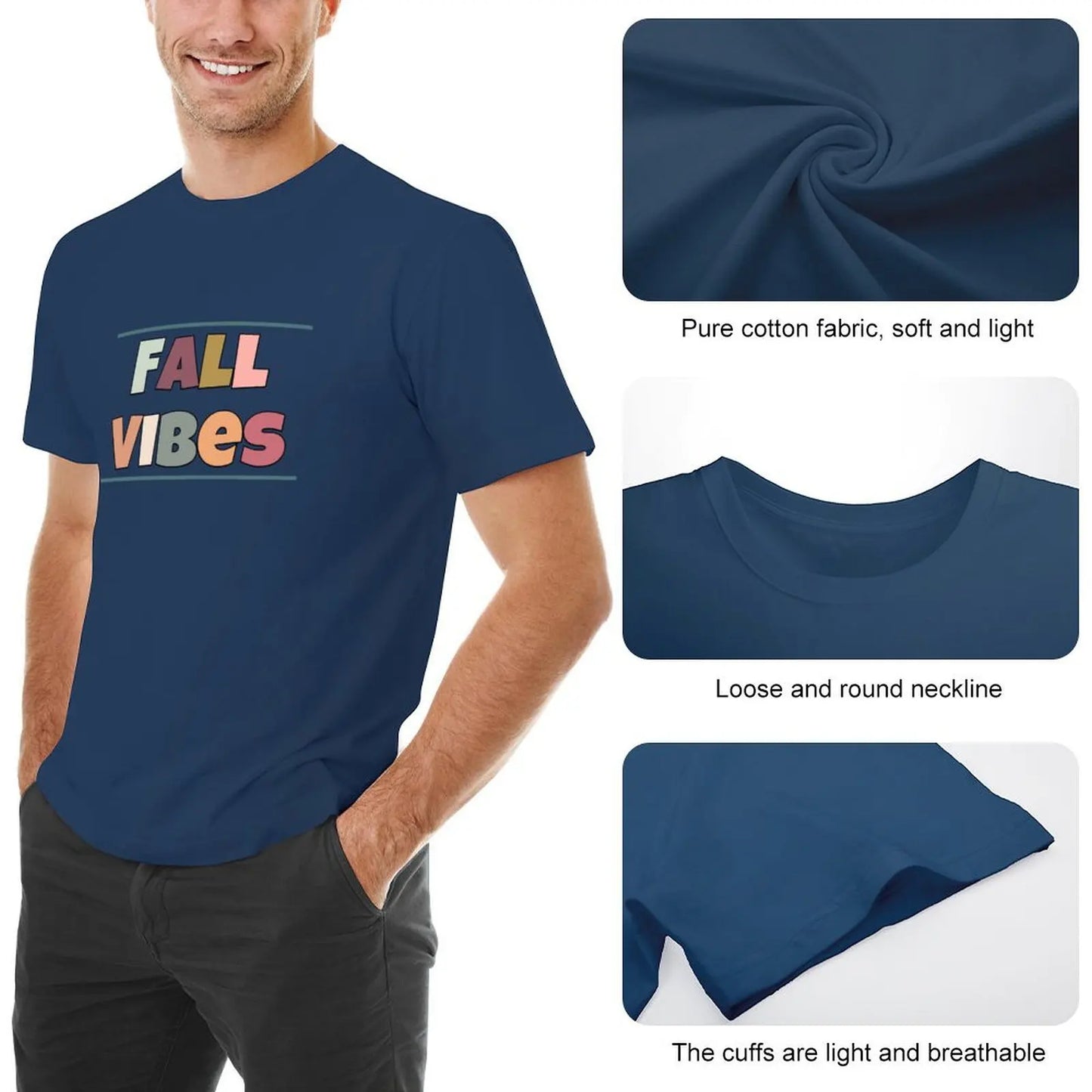 Fall Vibes T-Shirt for men cotton