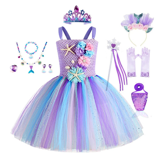 Girls Mermaid Tutu Dress Under the Sea Theme Birthday Party